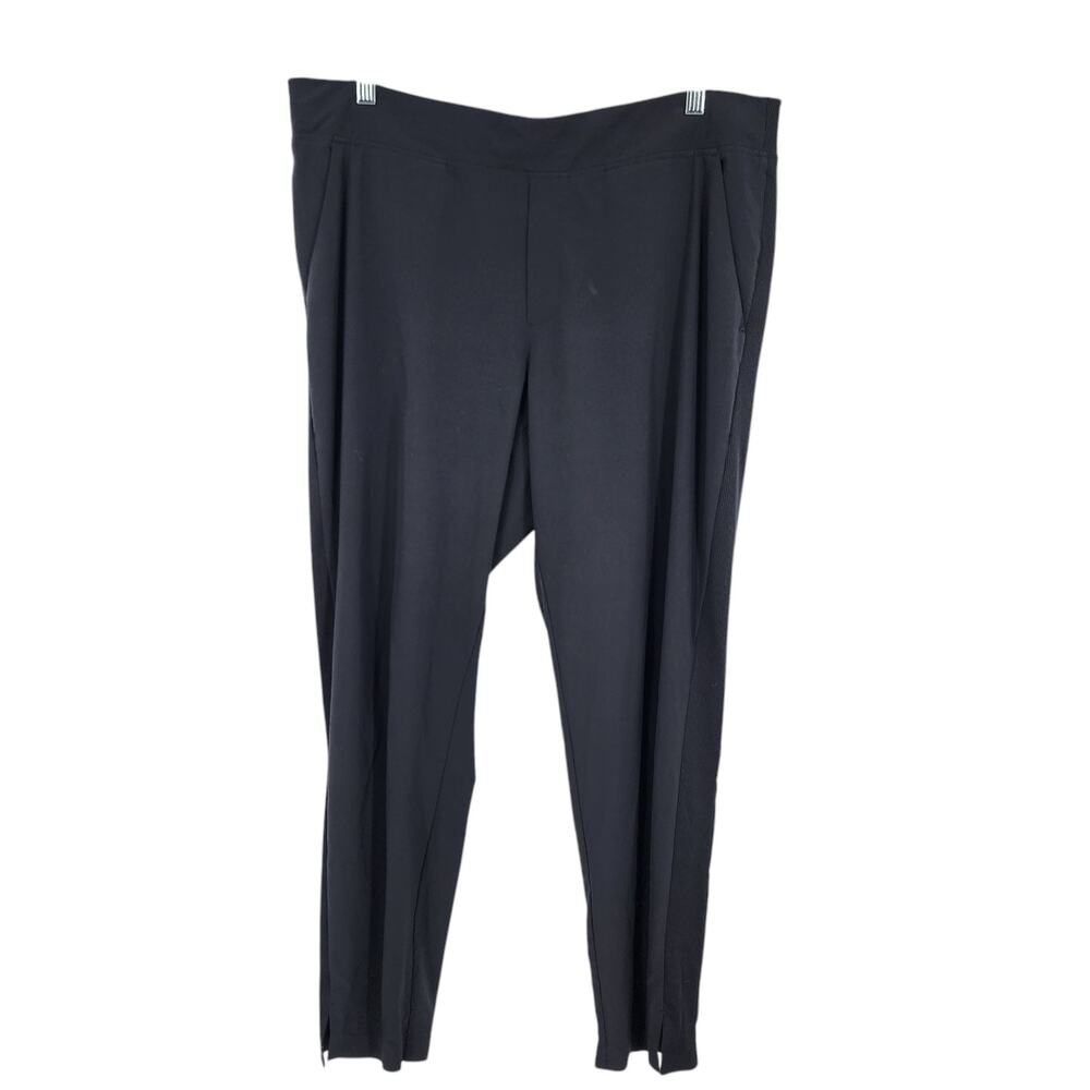 Athleta Women's Black Mid Rise Brooklyn Gloss Semi Fitted Ankle Pants Size 16